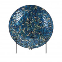 Beautiful Peacock Mosaic Charger and Stand   